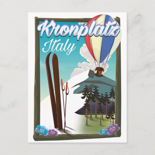 Kronplatz Italië ski reisposter Briefkaart (Voorkant)