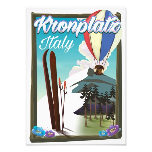 Kronplatz Italië ski reisposter Foto Afdruk (Voorkant)