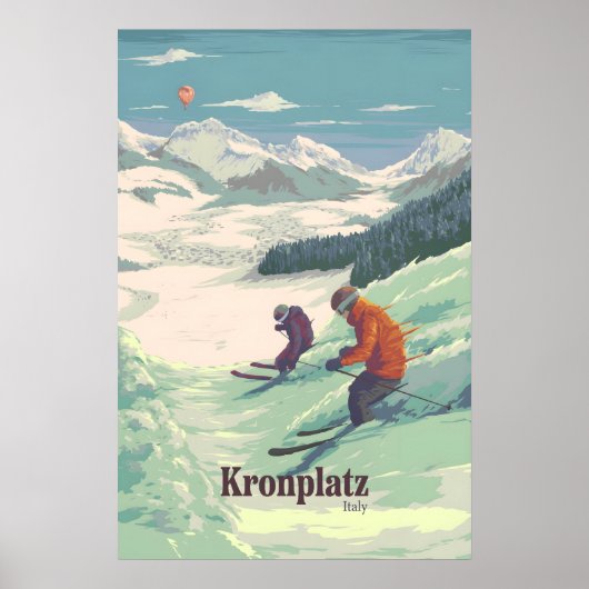 Kronplatz Italië Skigebied Reisposter Poster (Voorkant)