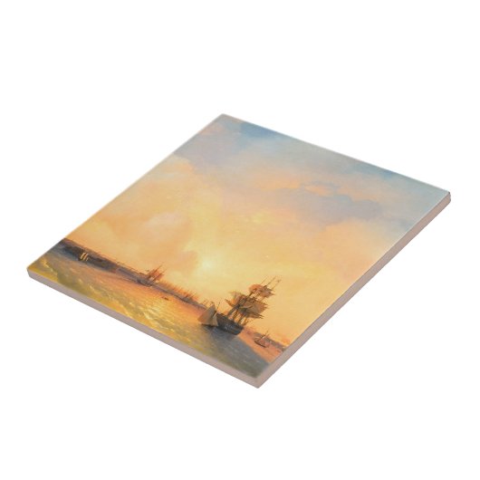 Kronstadt Fort Emperor Alexander Ivan Aivazovsky Tegeltje (Zijkant)