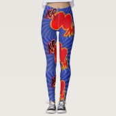 Kroom Rood en zwart Action Bubble — Gedresseerd de Leggings (Voorkant)