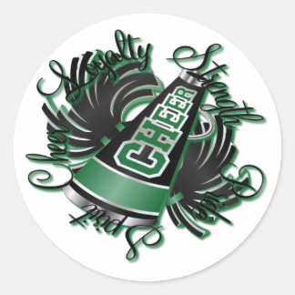 Kroomzwart en groene kwaliteiten ronde sticker
