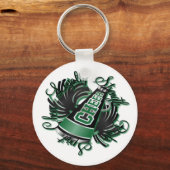 Kroomzwart en groene kwaliteiten sleutelhanger (Voorkant)