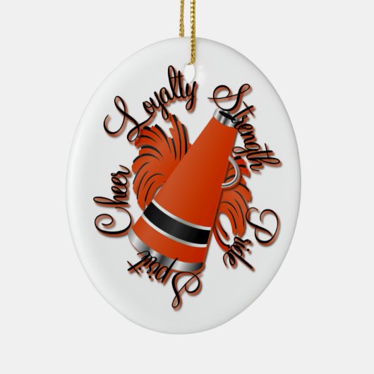 Kroomzwart en Oranje  sierbloem Keramisch Ornament (Rechts)