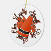 Kroomzwart en Oranje  sierbloem Keramisch Ornament (Links)