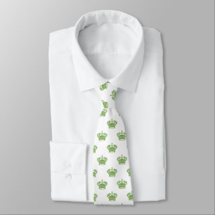 Kroon 01 - Avocado Green over White Stropdas