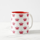 Kroon 01 - Geel op Wit Tweekleurige Koffiemok (Voorkant rechts)