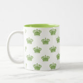 Kroon 01 - Limoen op wit Tweekleurige Koffiemok (Links)