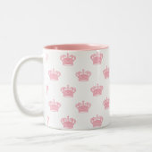 Kroon 01 - Roze op wit Tweekleurige Koffiemok (Links)