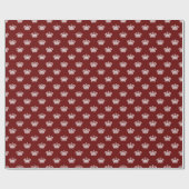 Kroon 01 - Wit op Ruby Red Cadeaupapier (Vlak)