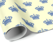 Kroon 01 - Zeemacht op Bleek geel Cadeaupapier (Rol Hoek)