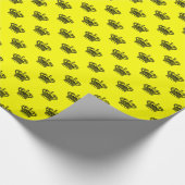 Kroon 01 - Zwart op geel Cadeaupapier (Hoek)