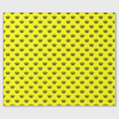 Kroon 01 - Zwart op geel Cadeaupapier (Vlak)