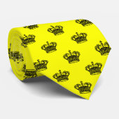 Kroon 01 - Zwart op geel Stropdas (Opgerold)