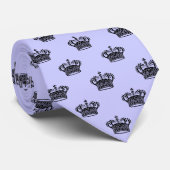 Kroon 01 - Zwart op Powder Blue Stropdas (Opgerold)