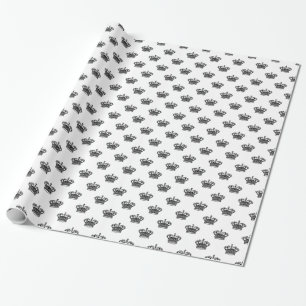 Kroon 01 - Zwart op wit Cadeaupapier