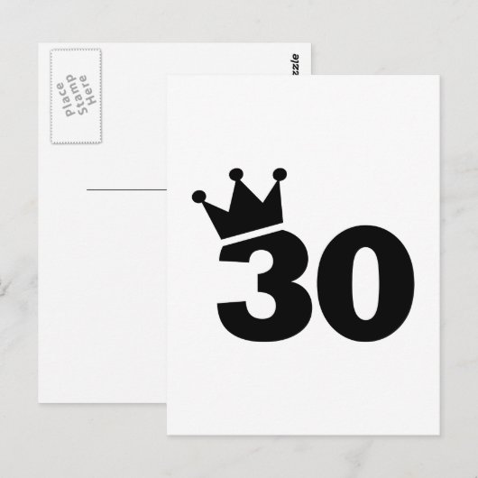 Kroon 30ste verjaardag briefkaart (Voorkant / Achterkant)