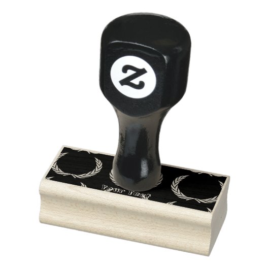 Kroon aangepaste afbeelding tekst houten stempel (Stempel)