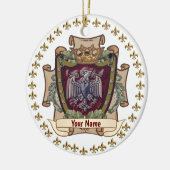 Kroon Banner Adelaar Achternaam Keramisch Ornament (Links)