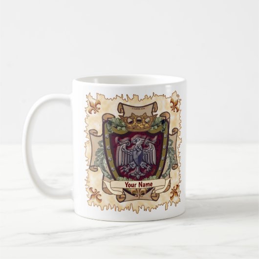 Kroon Banner Adelaar Achternaam Koffiemok (Links)