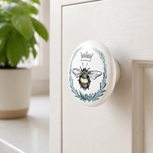 Kroon Bij Krans Keramische Knop