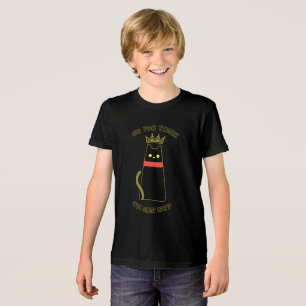 Kroon Bossy Zwarte Kat T-shirt voor kinderen Grapp