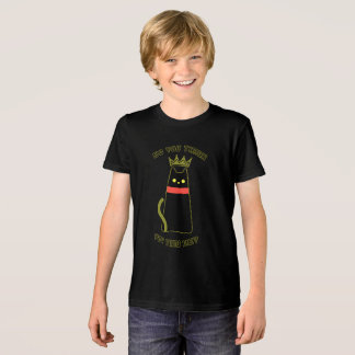 Kroon Bossy Zwarte Kat T-shirt voor kinderen Grapp