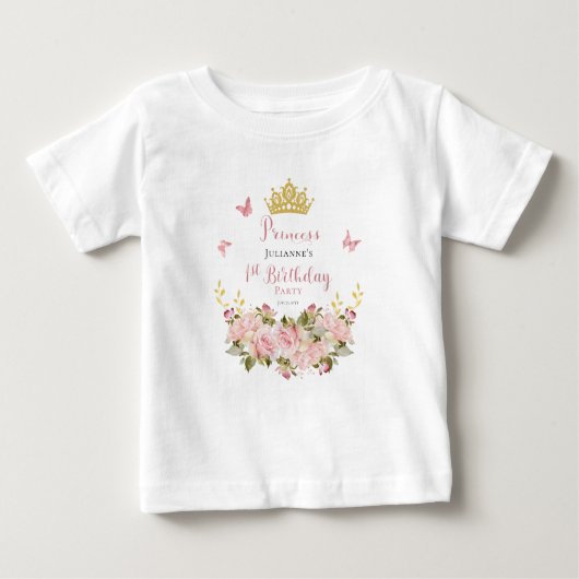 Kroon | Butterflies Floral Princess 1st Birthday (Voorkant)