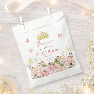 Kroon   Butterflies Floral Princess 1st Birthday Bedankzakje