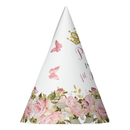 Kroon | Butterflies Floral Princess 1st Birthday Feesthoedjes (Links)