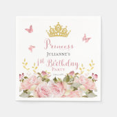 Kroon | Butterflies Floral Princess 1st Birthday Servet (Voorkant)