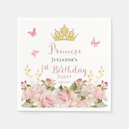 Kroon | Butterflies Floral Princess 1st Birthday Servet