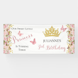 Kroon | Butterflies Floral Princess 3rd Birthday Spandoek
