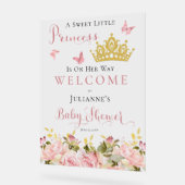 Kroon | Butterflies Floral Princess Baby shower Acryl Bord (Hoek)