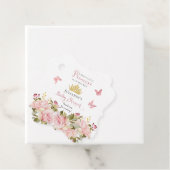 Kroon | Butterflies Floral Princess Baby shower Bedankjes Labels (In situ)