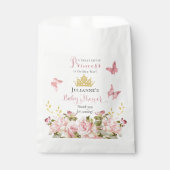 Kroon | Butterflies Floral Princess Baby shower Bedankzakje (Voorkant)