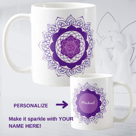 Kroon Chakra Mandala -Sahasrara Met Om  Koffiemok