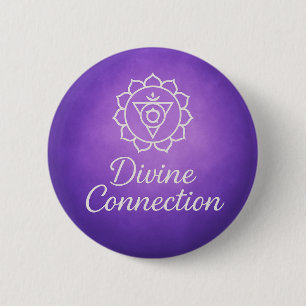 Kroon Chakra Spirituele Energie Divine Verbinding Ronde Button 5,7 Cm