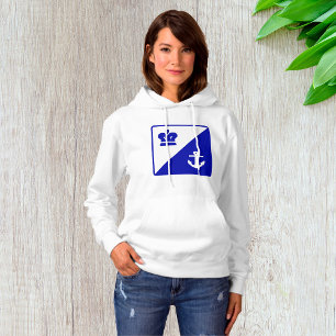 Kroon en Anchor Blue White Hoodie
