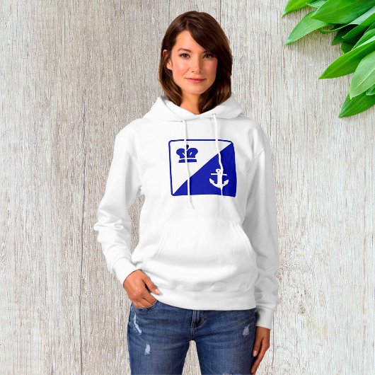 Kroon en Anchor Blue White Hoodie