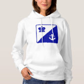 Kroon en Anchor Blue White Hoodie (Voorkant)