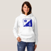 Kroon en Anchor Blue White Hoodie (Voorkant volledig)