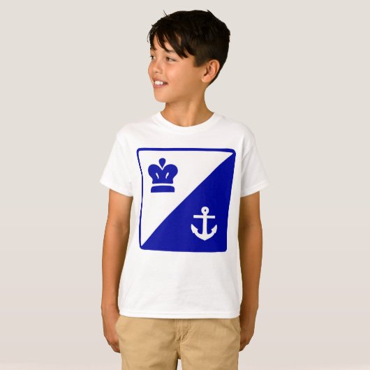 Kroon en Anchor Blue White T-Shirt (Voorkant volledig)