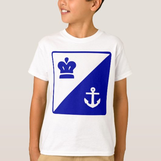 Kroon en Anchor Blue White T-Shirt (Voorkant)