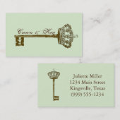  kroon en belangrijke elegante Visitekaartjes Aqua (Voorkant / Achterkant)