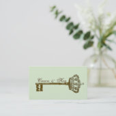  kroon en belangrijke elegante Visitekaartjes Aqua (Staand voorkant)