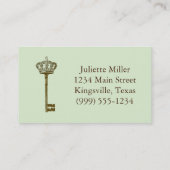  kroon en belangrijke elegante Visitekaartjes Aqua (Achterkant)