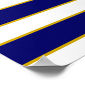 Kroon en Golden Anchor op blauw & wit Poster (Hoek)