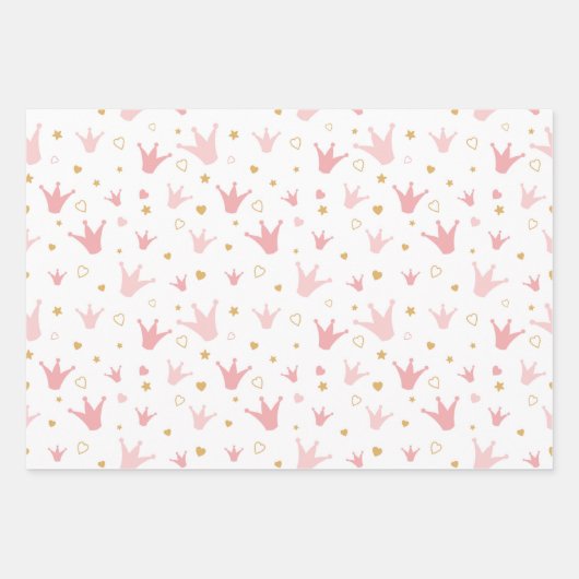 Kroon en harten inpakpapier vel (Voorkant 3)