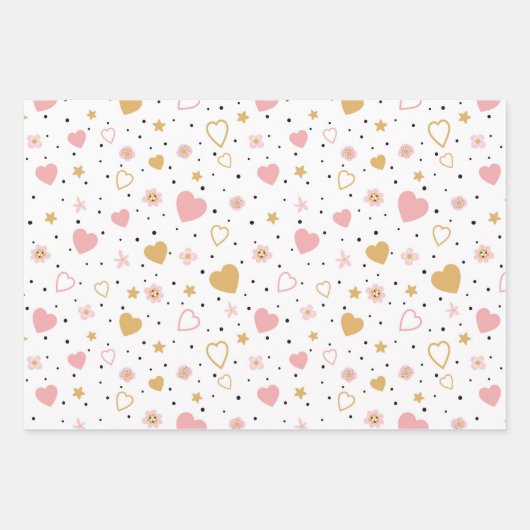 Kroon en harten inpakpapier vel (Voorkant 2)